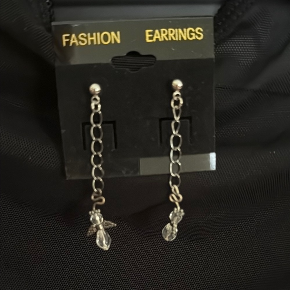 Elegant Silver Chain Drop Earrings
